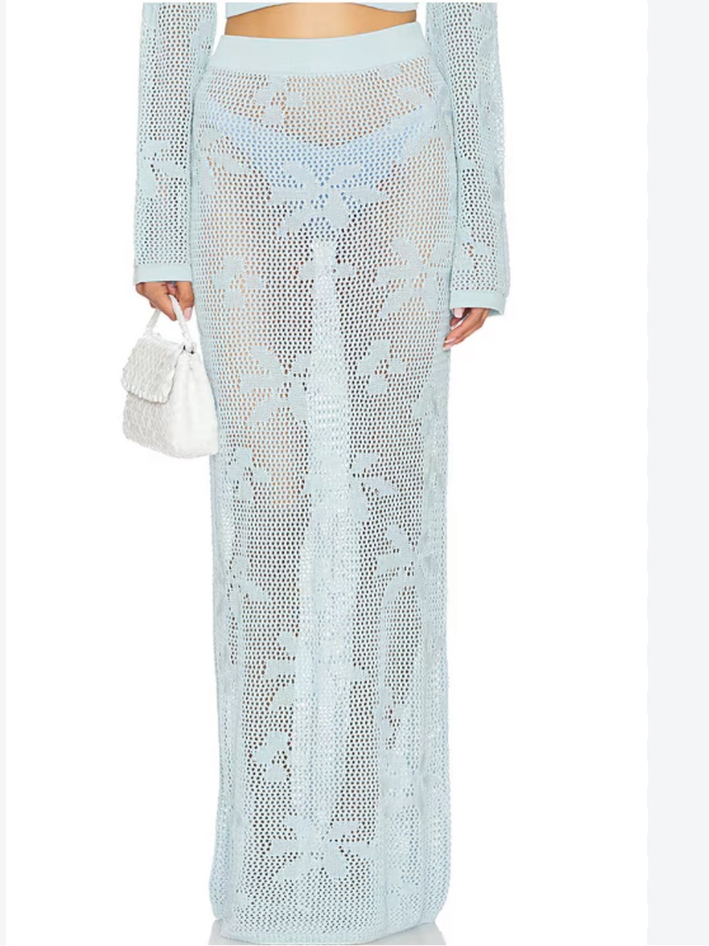 SNDYS terra blue maxi skirt in glacial